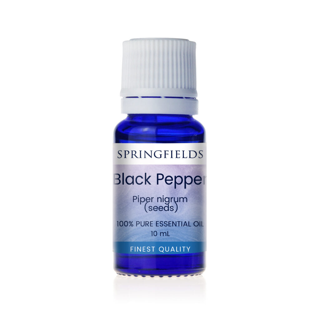 Springfields Aromatherapy Oil Black Pepper 10mL, Excellent For Muscle Recovery