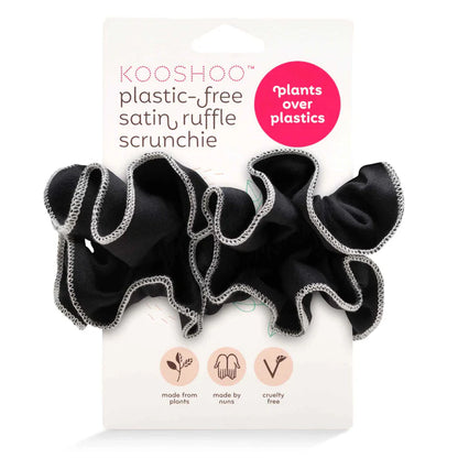 Kooshoo Plastic-Free Satin Ruffle Scrunchies, For A Classic & Modern Look