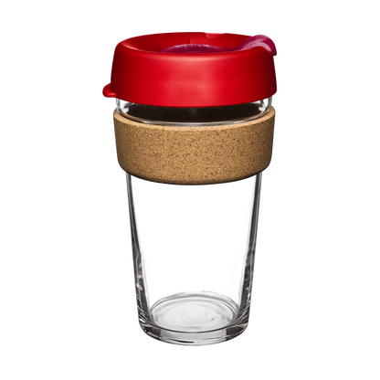 KeepCup Brew Glass Cup With A Cork Band | XS-6oz, S-8oz, M-12oz Or L-16oz, Please Select Your Colour Combination