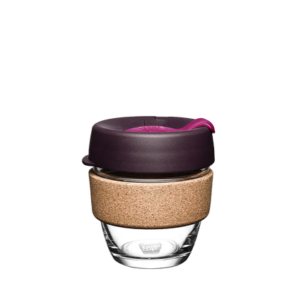 KeepCup Brew Glass Cup With A Cork Band | XS-6oz, S-8oz, M-12oz Or L-16oz, Please Select Your Colour Combination