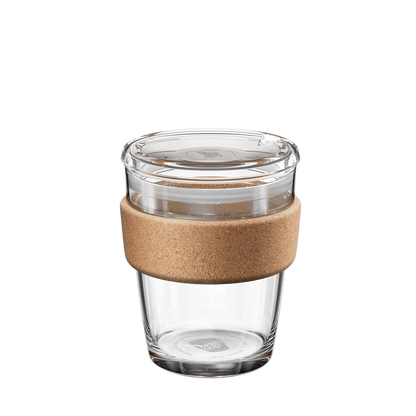 KeepCup Brew Glass Cup With A Cork Band QUICKSIP| S-8oz, M-12oz Or L-16oz