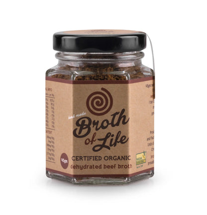 Broth Of Life Certified Organic Dehydrated Beef Broth 45g Or 90g, Nothing To Hide!