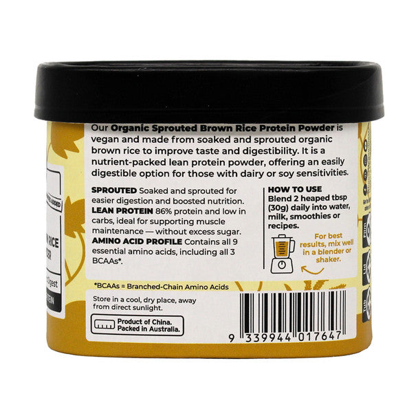 Honest To Goodness Certified Organic Sprouted Brown Rice Protein Powder 150g, Performance & Recovery