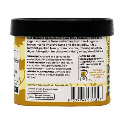 Honest To Goodness Certified Organic Sprouted Brown Rice Protein Powder 150g, Performance & Recovery