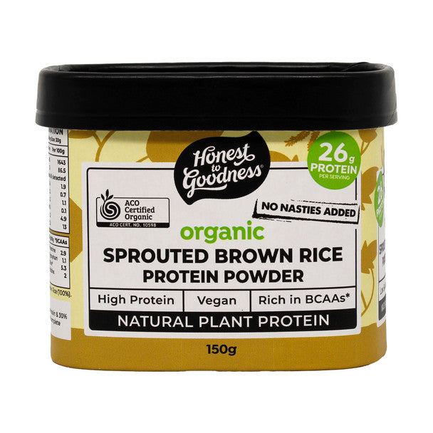 Honest To Goodness Certified Organic Sprouted Brown Rice Protein Powder 150g, Performance & Recovery