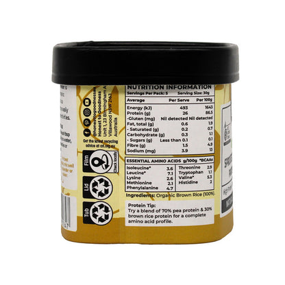 Honest To Goodness Certified Organic Sprouted Brown Rice Protein Powder 150g, Performance & Recovery
