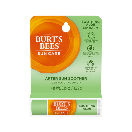 Burt's Bees Sun Care Soothing Aloe Lip Balm 4.25g, Responsibly Sourced Beeswax