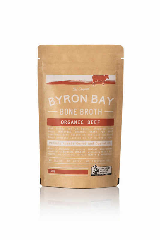 Byron Bay Bone Broth Organic Grass-Fed Beef 100g, Slow Cooked For 24 Hours