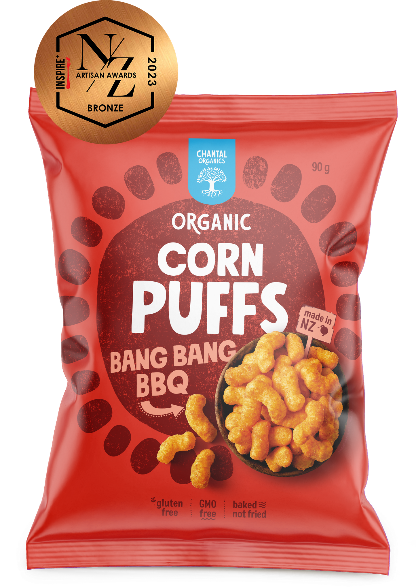 Chantal Organics Corn Puffs 90g, Bang Bang BBQ Gluten-Free