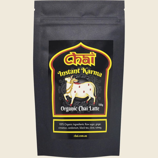 Chai Tea Instant Karma Organic Chai Latte 150g, With Ginger, Cinnamon & Clove