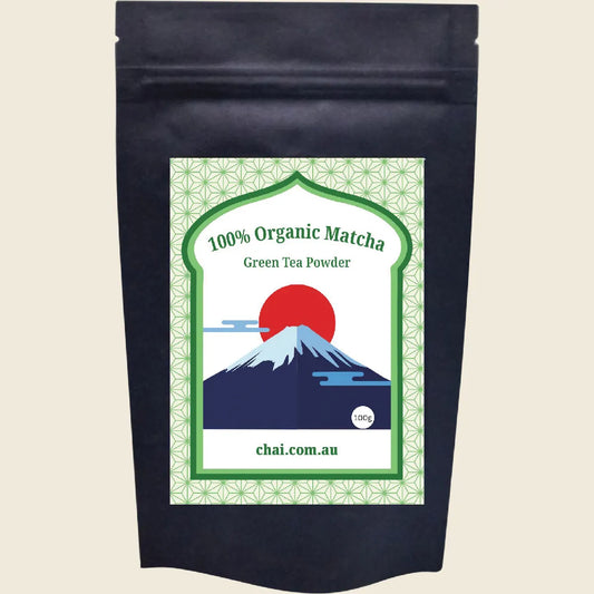 Chai Tea 100% Organic Matcha Green Tea Powder 100g, Stone-Ground