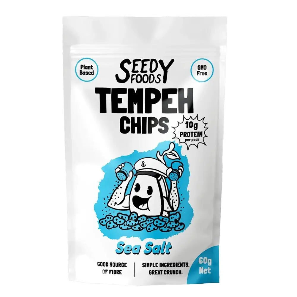 Seedy Foods Tempeh Chips Sea Salt Flavour 60g, 10g Protein Per Pack