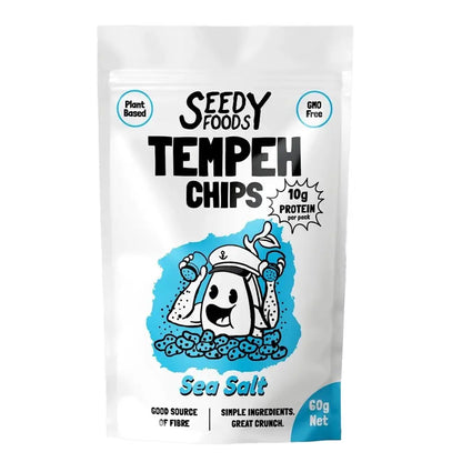 Seedy Foods Tempeh Chips Sea Salt Flavour 60g, 10g Protein Per Pack