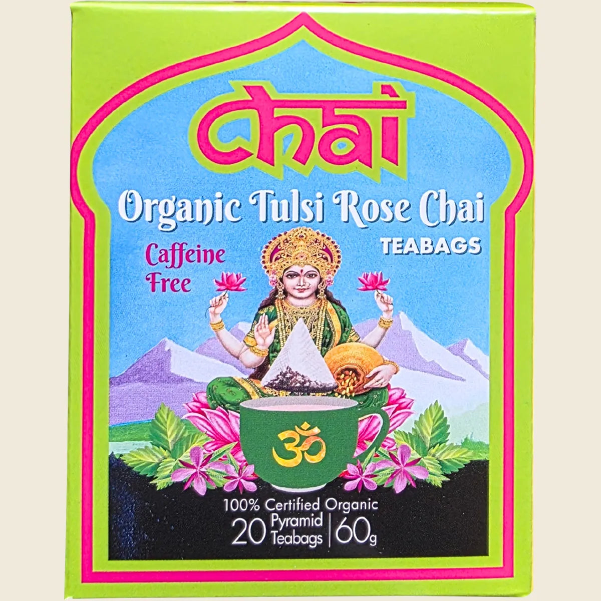 Chai Tea Organic Tulsi Rose Chai 20 Tea Bags, With The Aromatic Richness Of Tulsi