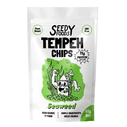 Seedy Foods Tempeh Chips Seaweed Flavour 60g, 10g Protein Per Pack
