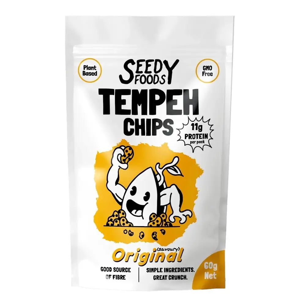 Seedy Foods Tempeh Chips Original Flavour 60g, 10g Protein Per Pack