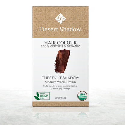 Desert Shadow Certified Organic Hair Colour 100g, Chestnut Shadow; Medium Warm Brown