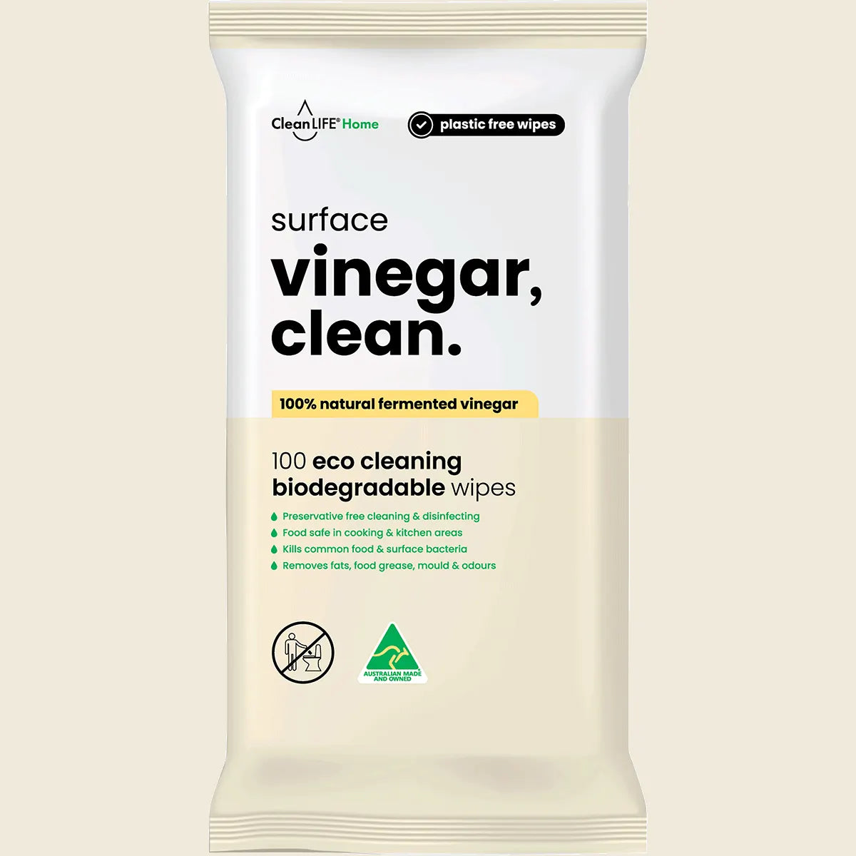 CleanLIFE Vinegar Clean Floor Plastic Free Wipes 40pk, Powerful Clean Planet Approved. (Copy)