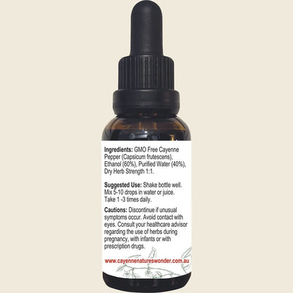 Cayenne Nature’s Wonder Cayenne Pepper Extract With Dropper 30mL, Natural Warming Support