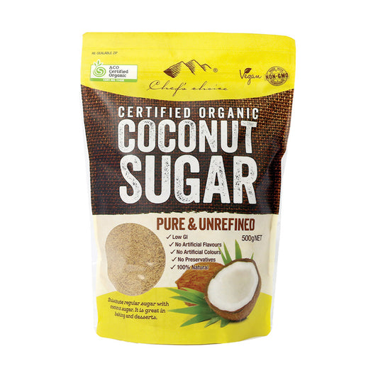 Chef's Choice Certified Organic Coconut Sugar 500g, Pure & Unrefined