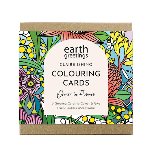 Earth Greetings 6 Greeting Colouring Cards, Dream In Flowers Design From The Claire Ishino Collection