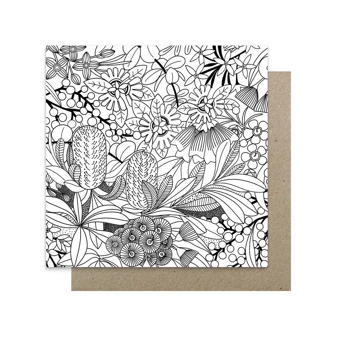 Earth Greetings 6 Greeting Colouring Cards, Dream In Flowers Design From The Claire Ishino Collection