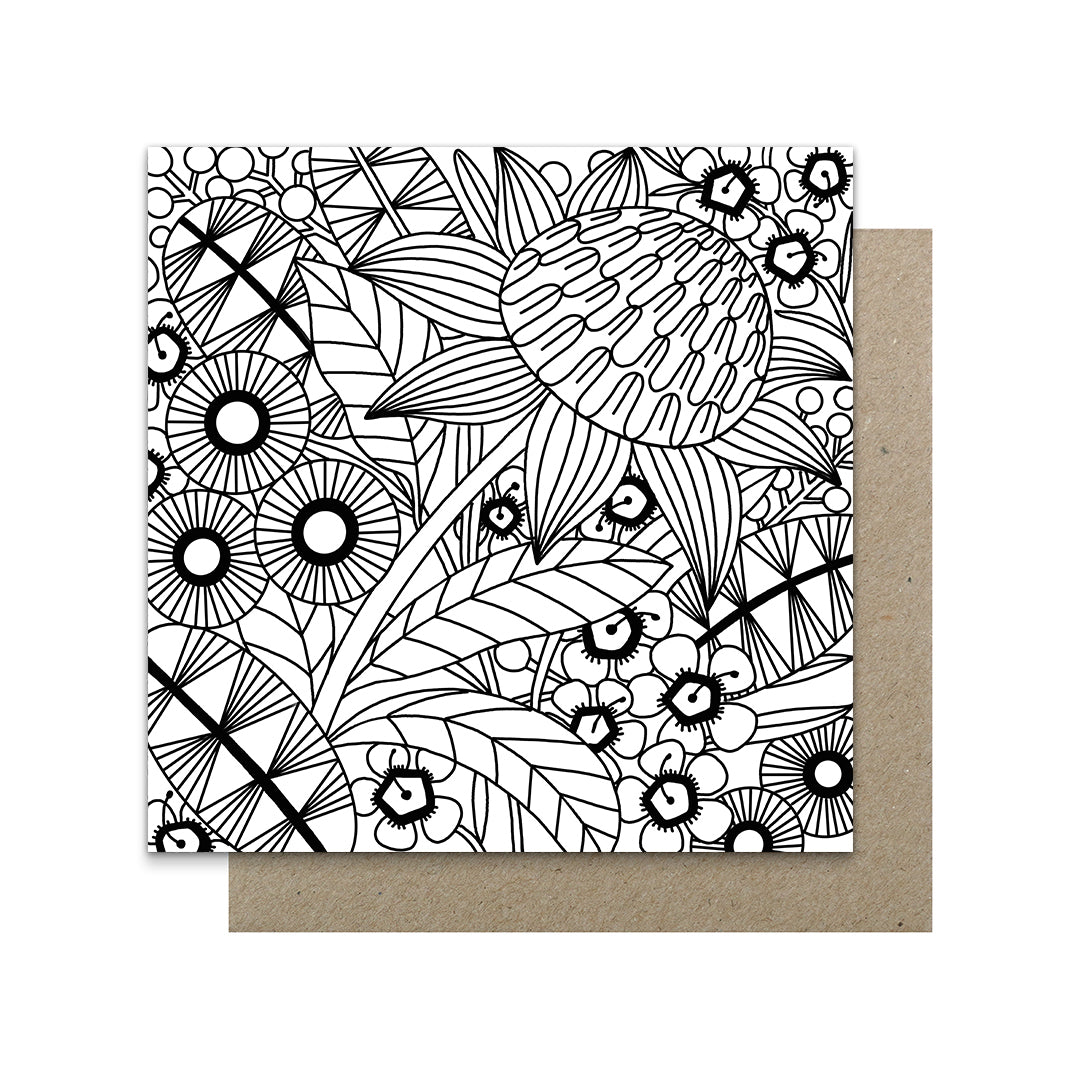 Earth Greetings 6 Greeting Colouring Cards, Dream In Flowers Design From The Claire Ishino Collection