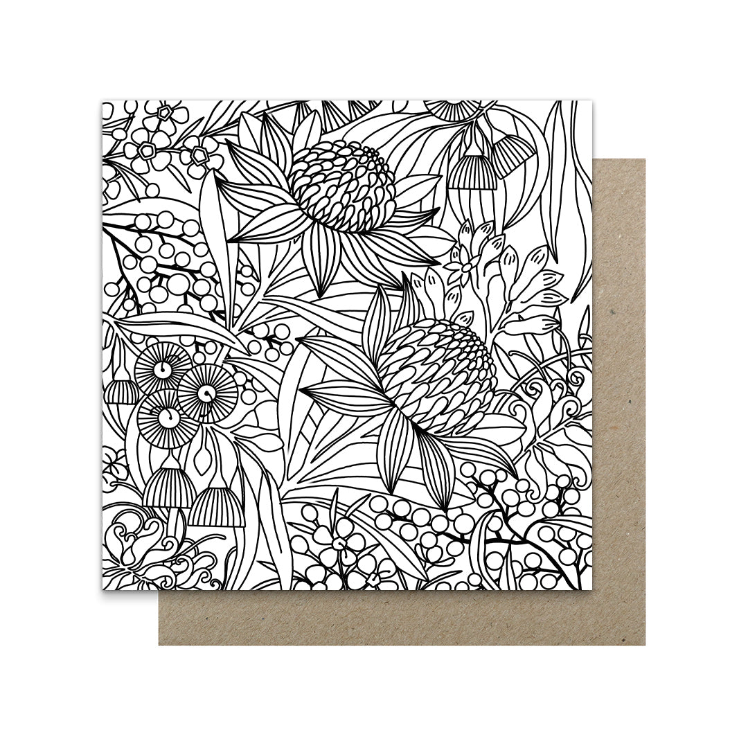 Earth Greetings 6 Greeting Colouring Cards, Dream In Flowers Design From The Claire Ishino Collection