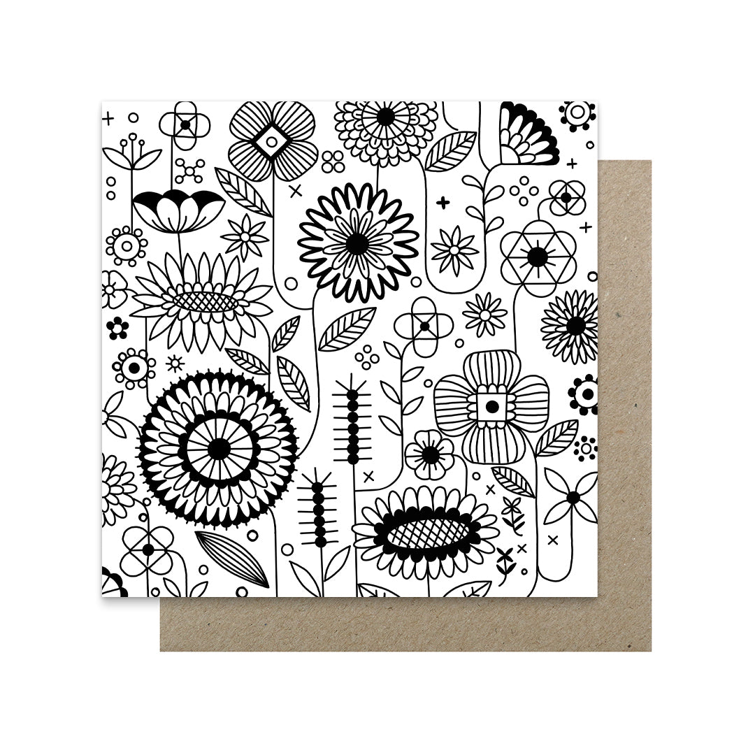 Earth Greetings 6 Greeting Colouring Cards, Dream In Flowers Design From The Claire Ishino Collection