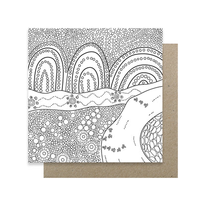 Earth Greetings 6 Greeting Colouring Cards, First Nation Art Design From The Domica Hill Collection