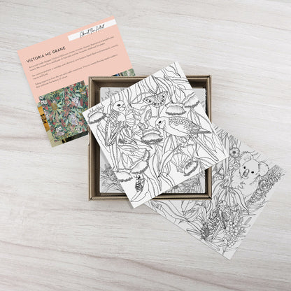 Earth Greetings 6 Greeting Colouring Cards, Wild Australia Design From The Victoria McGrane Collection