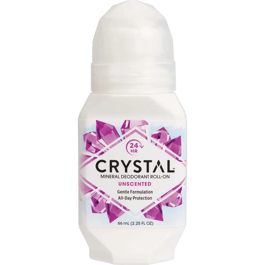 Crystal Deodorant Roll On 66ml, Unscented With A Gentle Formula For All Day Protection