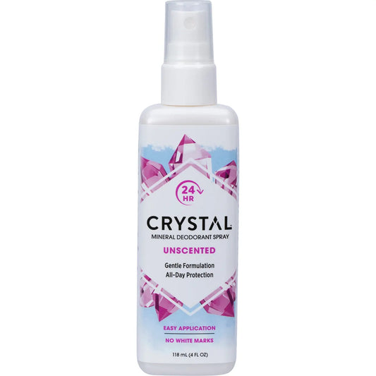 Crystal Deodorant Spray 118mL, Unscented & A Gentle Formulation