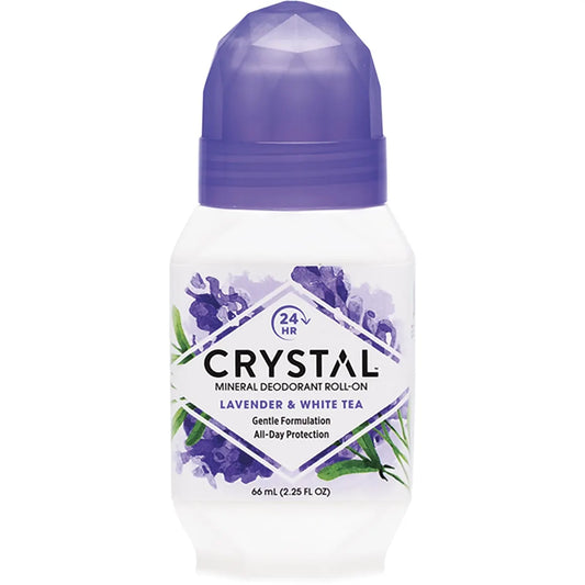 Crystal Deodorant Roll On 66mL, Lavender & White Tea Fragrance