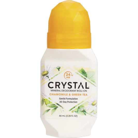 Crystal Deodorant Roll On 66mL, Chamomile & Green Tea Fragrance