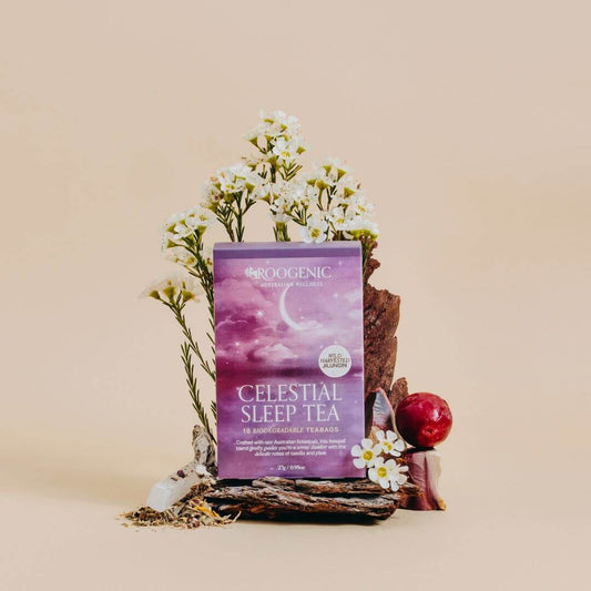 Roogenic Australian Wellness Celestial Sleep Tea 18 Bags, Nightly Relaxation Blend