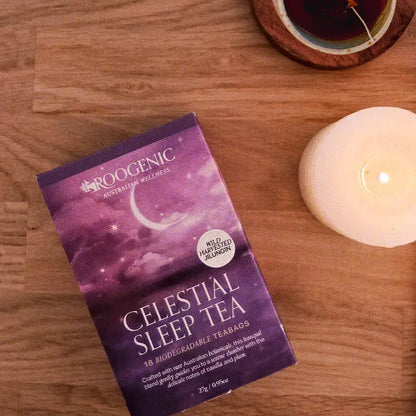 Roogenic Australian Wellness Celestial Sleep Tea 18 Bags, Nightly Relaxation Blend