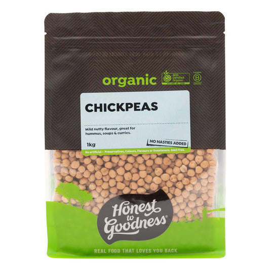 Honest To Goodness Organic Chickpeas 1kg, Australian Certified Organic