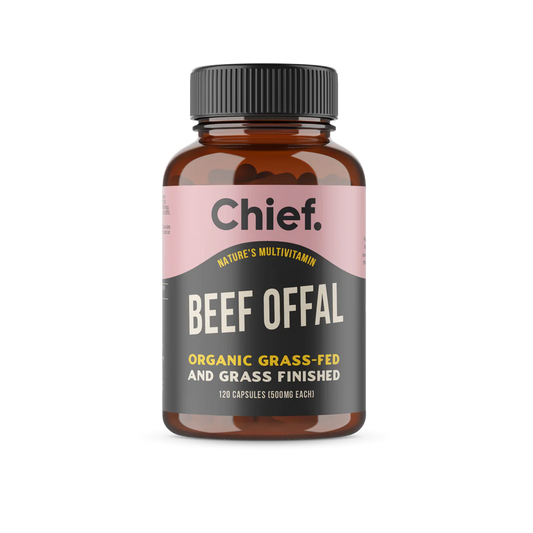 Chief. Organic Grass-Fed Beef Offal 120 Capsules, No Added Hormones Or Antibiotics