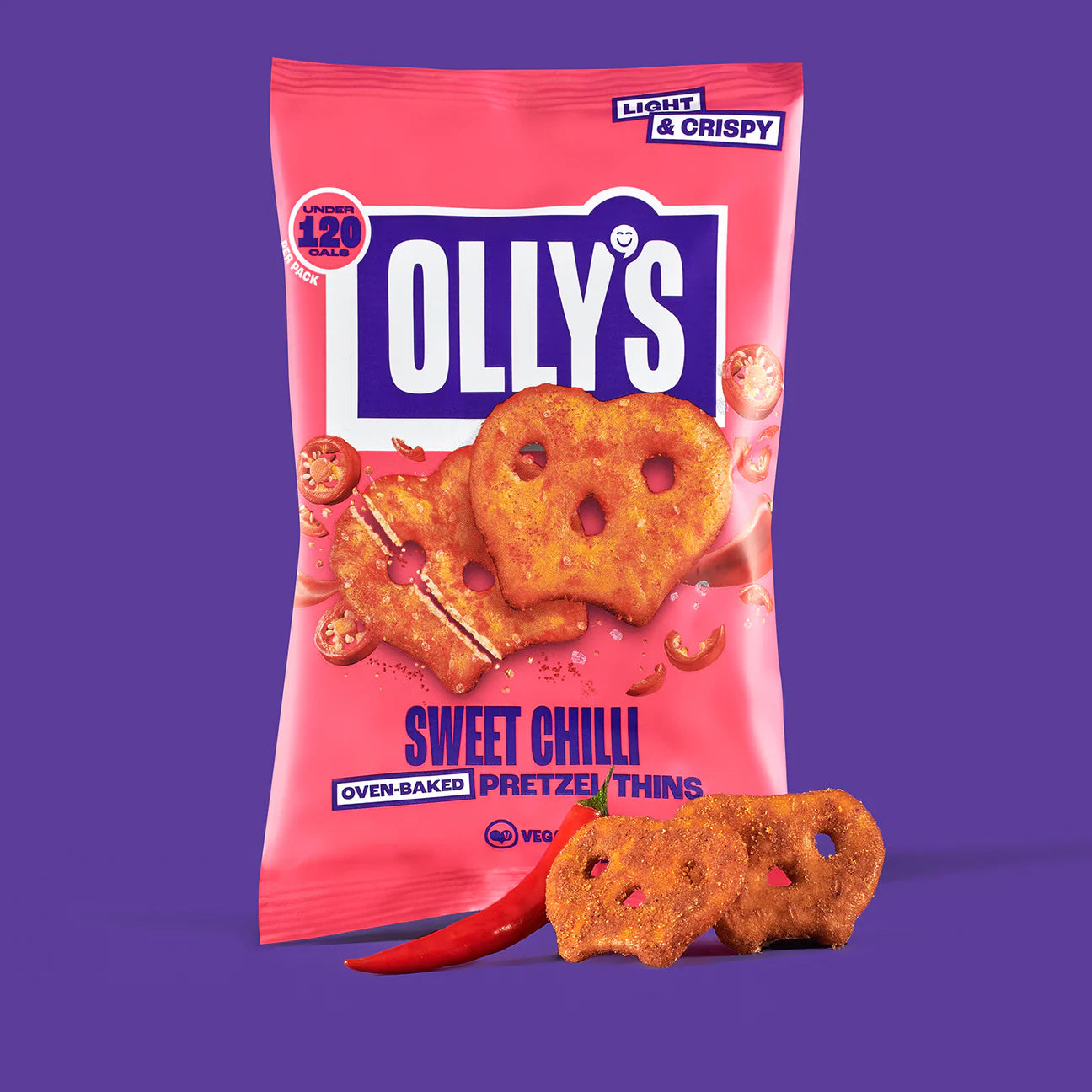 Olly's Pretzel Thins 140g, Sweet Chilli Flavour