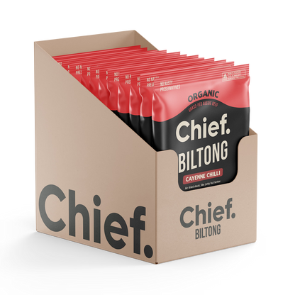 Chief. Cayenne Chilli Biltong 30g, Air Dried Steak