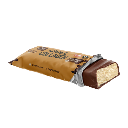 Chief. Collagen Bar Single Bar 45g Or A Box Of 12, Choc Peanut butter Flavour