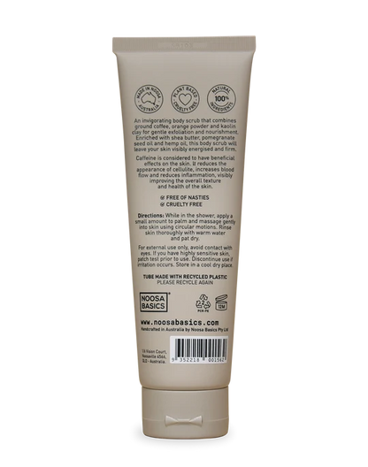 Noosa Basics Body Scrub Coffee & Orange Peel 160mL, Made In Noosa