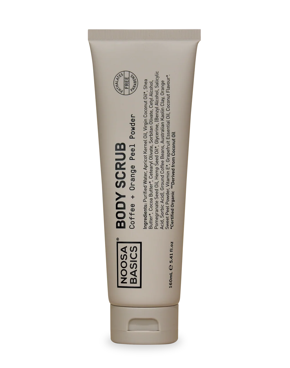 Noosa Basics Body Scrub Coffee & Orange Peel 160mL, Made In Noosa