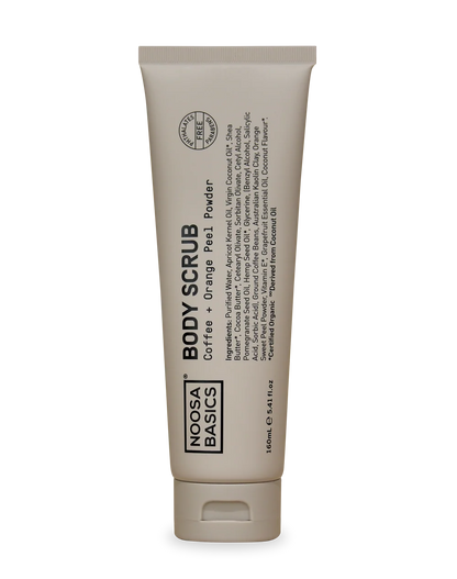 Noosa Basics Body Scrub Coffee & Orange Peel 160mL, Made In Noosa