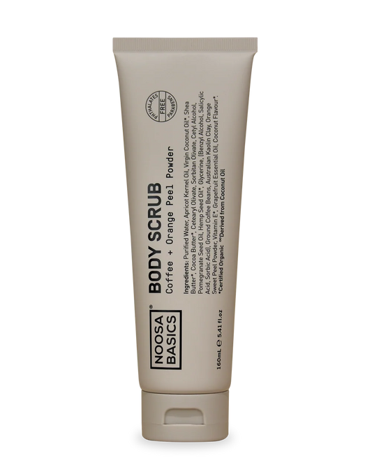 Noosa Basics Body Scrub Coffee & Orange Peel 160mL, Made In Noosa