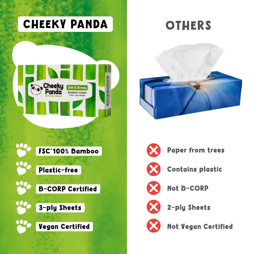 The Cheeky Panda Bamboo Facial Tissue, 80 Sheets
