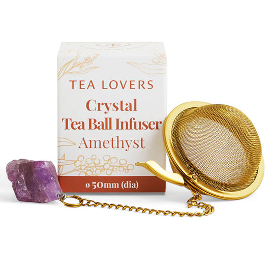Tea Lovers Crystal Tea Ball Infuser On A Chain | Amethyst 50mm Diameter, For Lovers Of Tea
