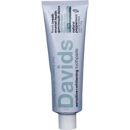 Davids Sensitive & Whitening Toothpaste 50g {Travel Size} Or 113g, With Nano Hydroxyapatite & A Natural Peppermint Flavour
