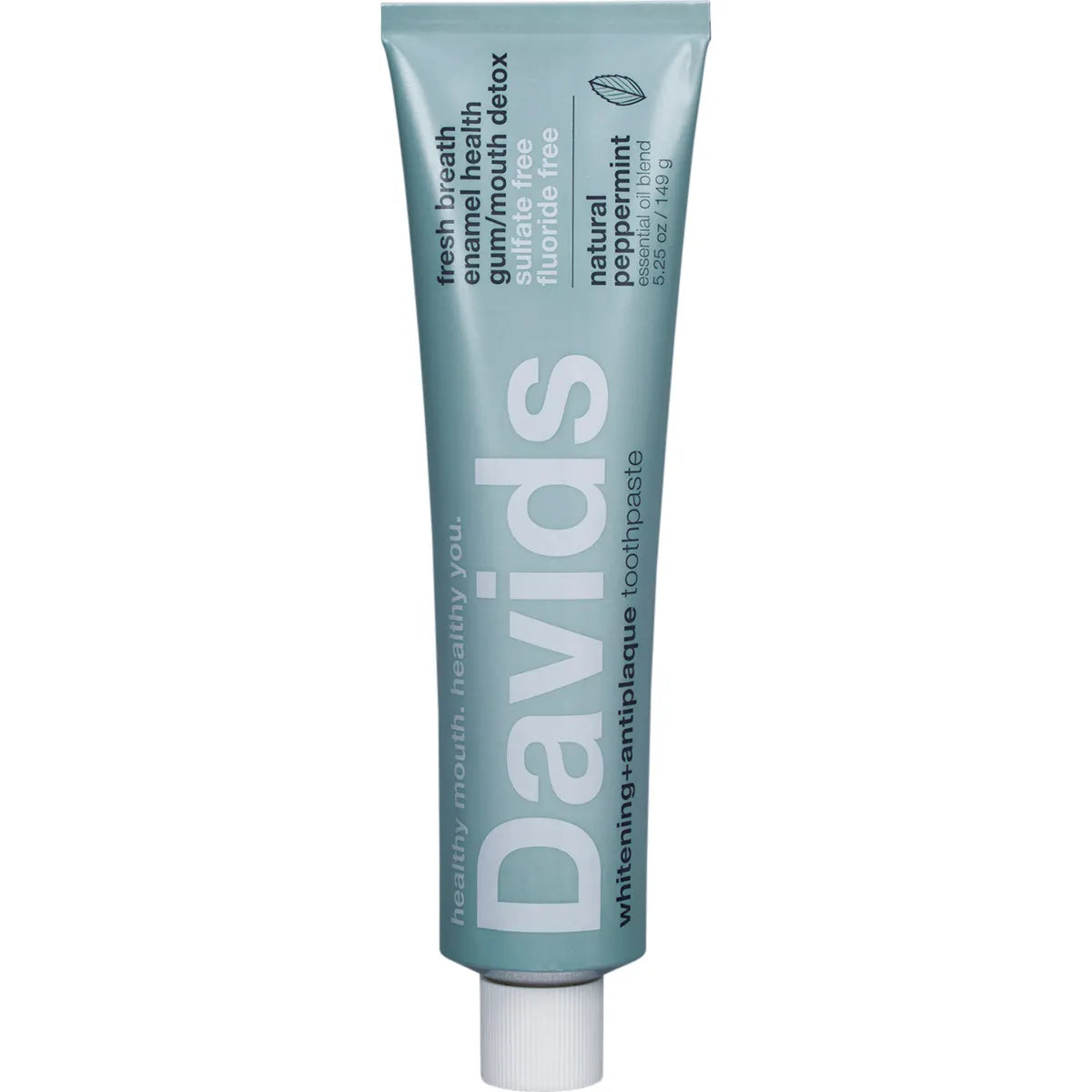 Davids Premium Whitening + Antiplaque Toothpaste 113g, Natural Peppermint Flavour